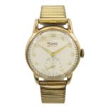 Rone gentleman's 9ct gold manual wind wristwatch