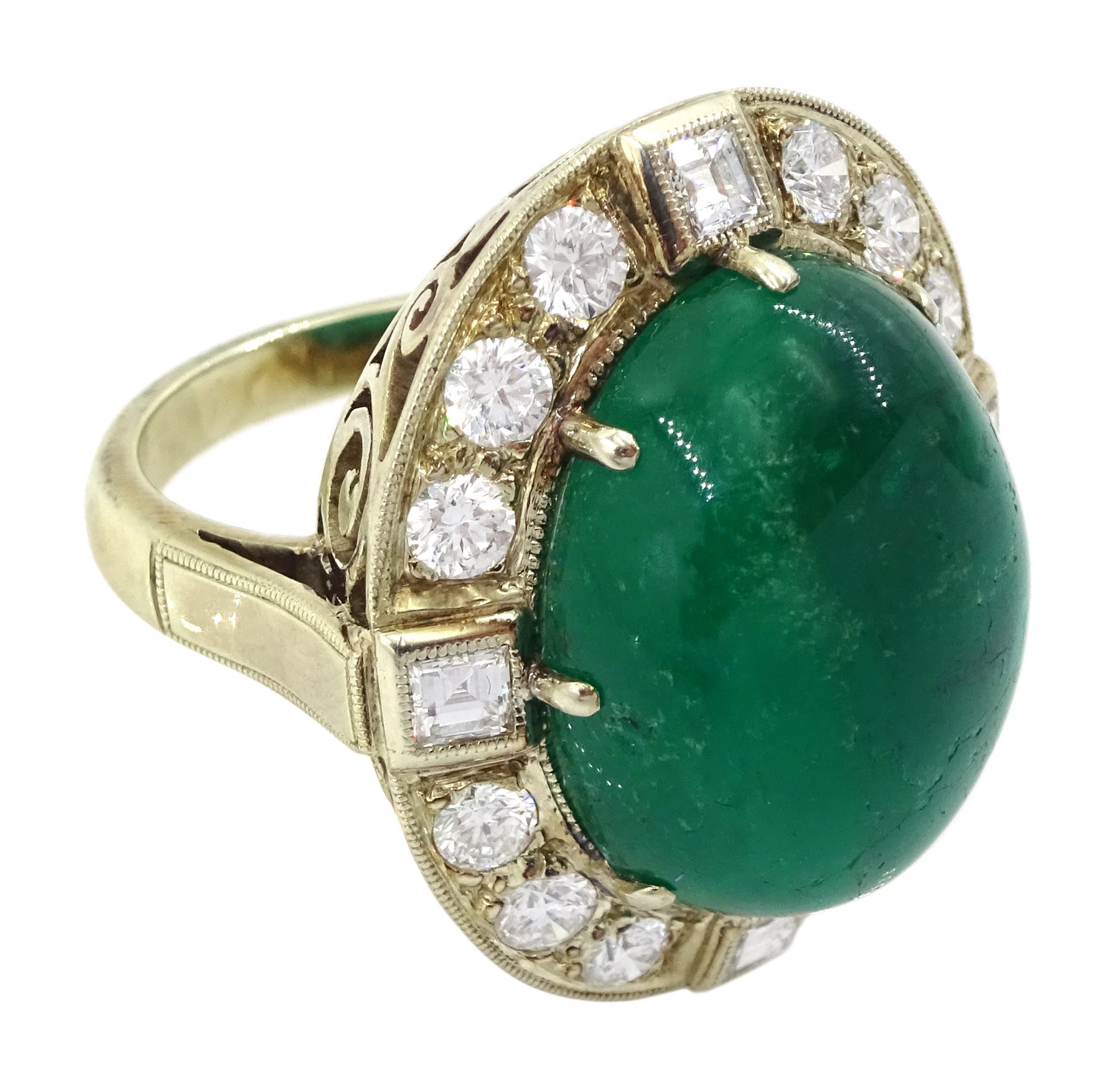 Gold emerald and diamond ring - Image 3 of 9