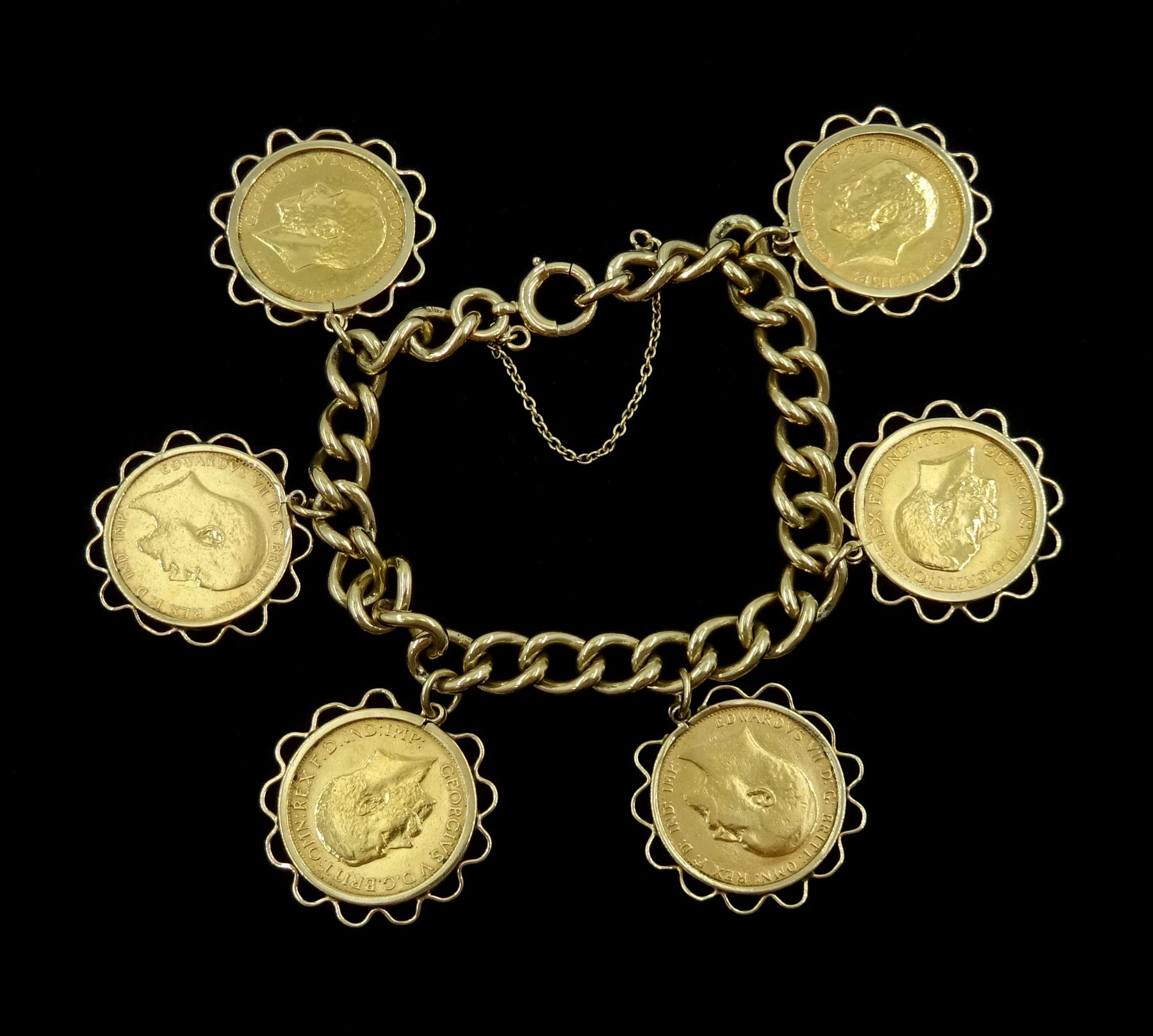 9ct gold curb link bracelet - Image 2 of 2