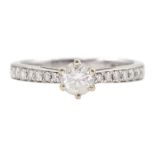 18ct white gold single stone round brilliant cut diamond ring