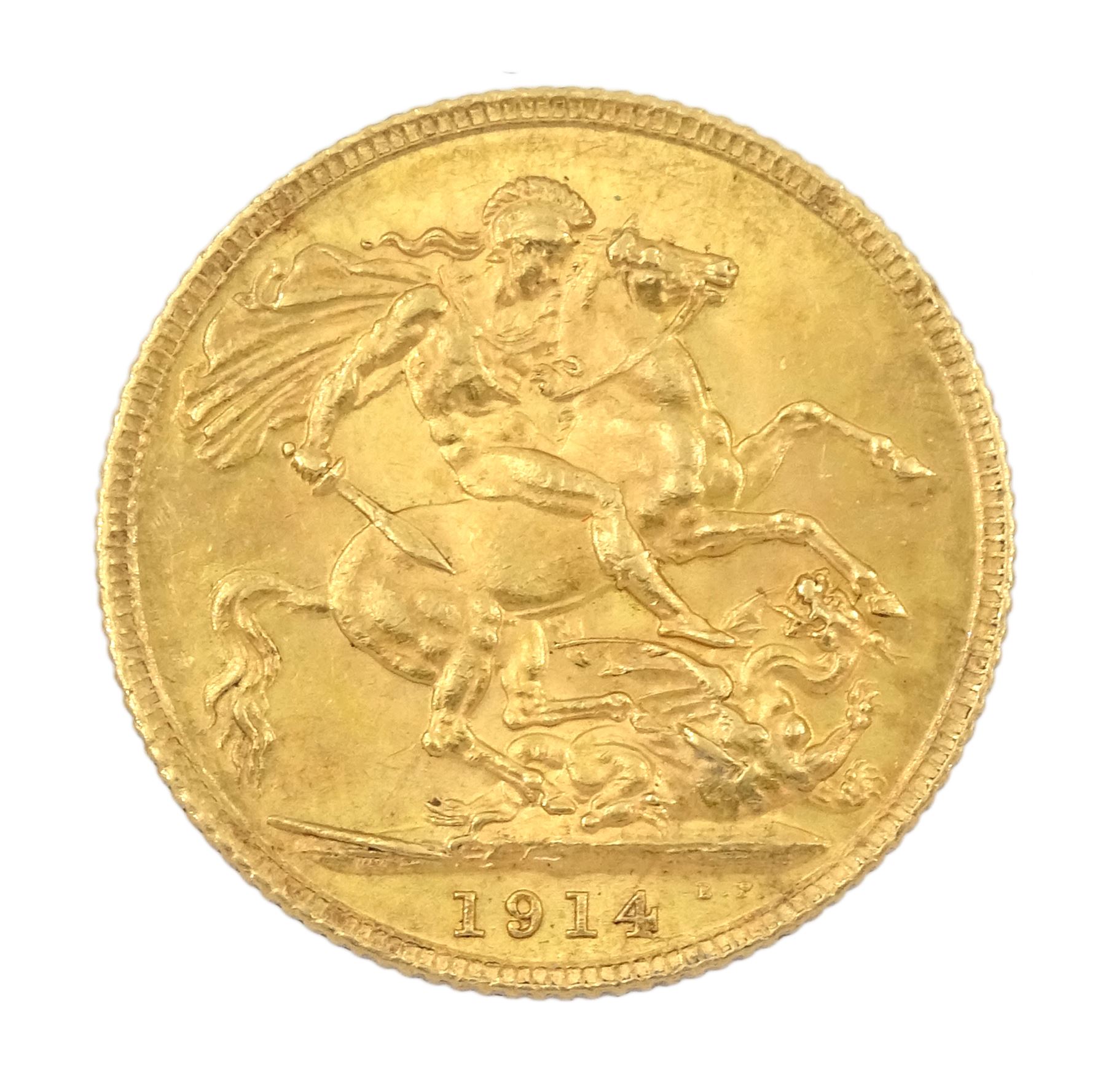 George V 1914 gold full sovereign coin - Image 2 of 2