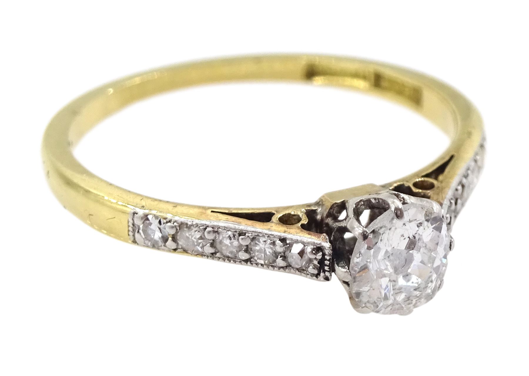 Early 20th century single stone old cut diamond ring - Image 3 of 4