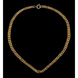 9ct gold tapering curb link necklace