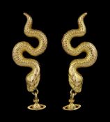 Pair of gilt Vivienne Westwood snake stud earrings