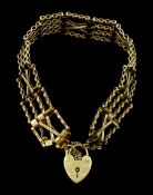 9ct gold fancy link gate bracelet