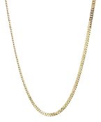 9ct gold flattened curb link chain necklace