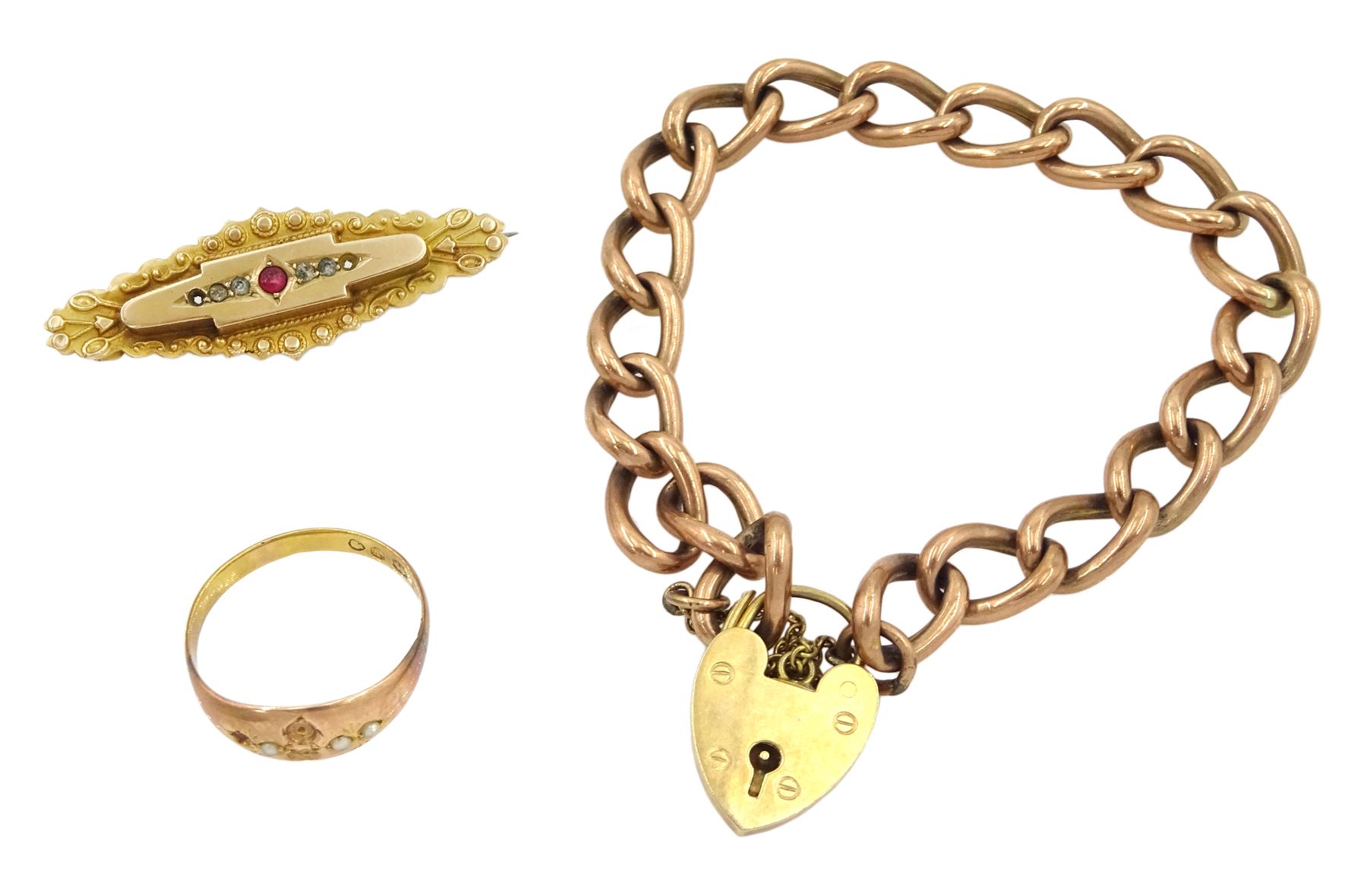 Rose gold curb link bracelet