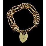 9ct gold double Figaro link bracelet