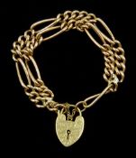 9ct gold double Figaro link bracelet