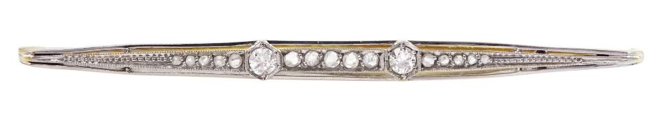 Early 20th century diamond set marquise shaped brooch