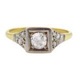 Early-mid 20th century 18ct gold single stone old cut diamond ring