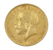 King George V 1912 gold full sovereign coin