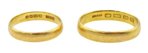 Two 22ct gold wedding bands