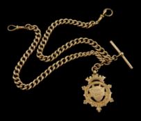 Early 20th century 9ct rose gold Albert chain