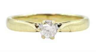 9ct gold single stone round brilliant cut diamond ring