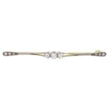 Early 20th century gold and platinum diamond brooch