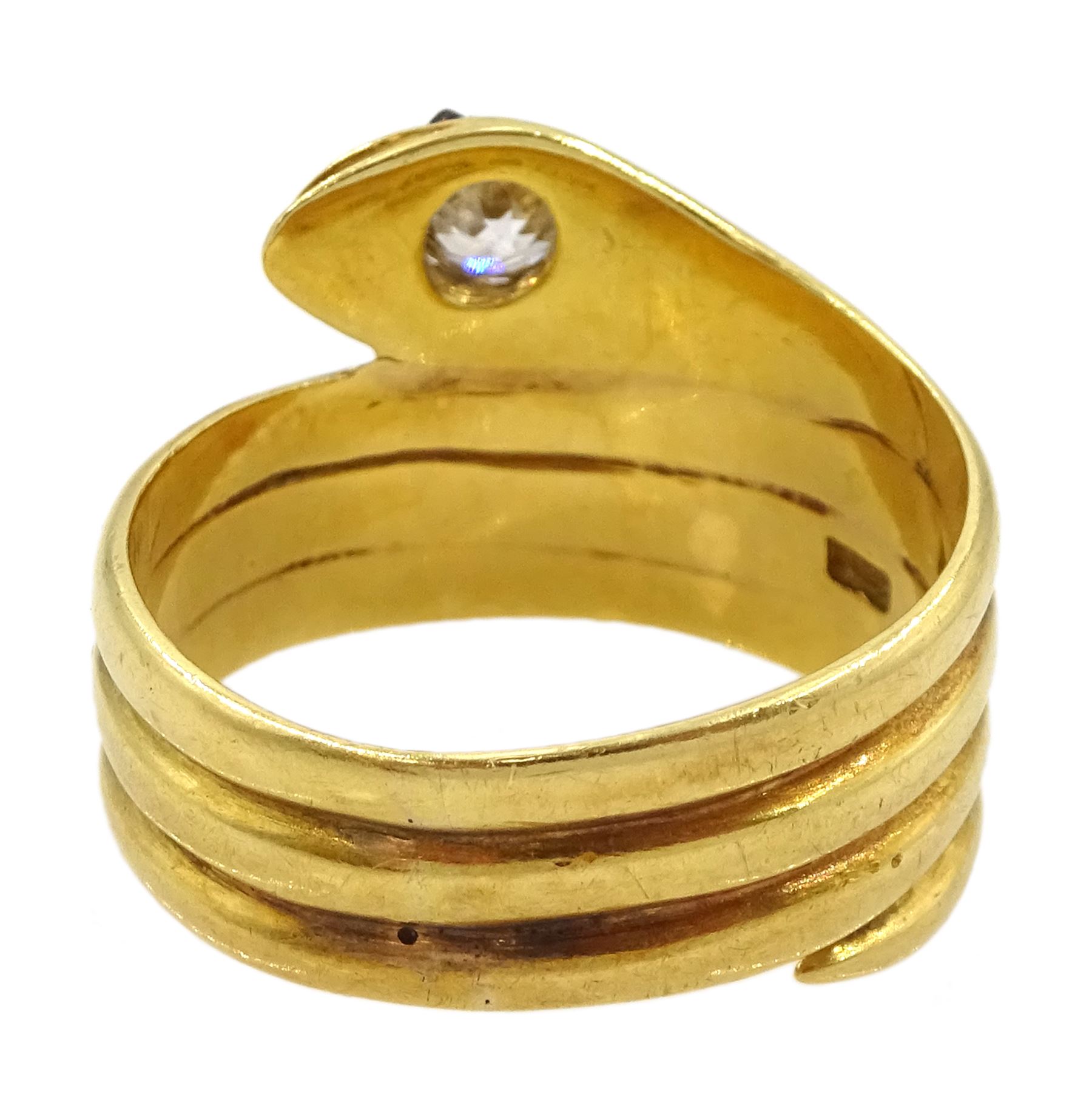 Victorian 18ct gold coiled snake ring - Image 6 of 7