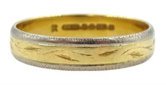 18ct yellow and white gold wedding band