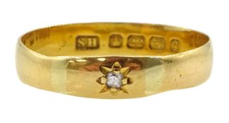 Victorian 22ct gold gypsy set single stone diamond ring