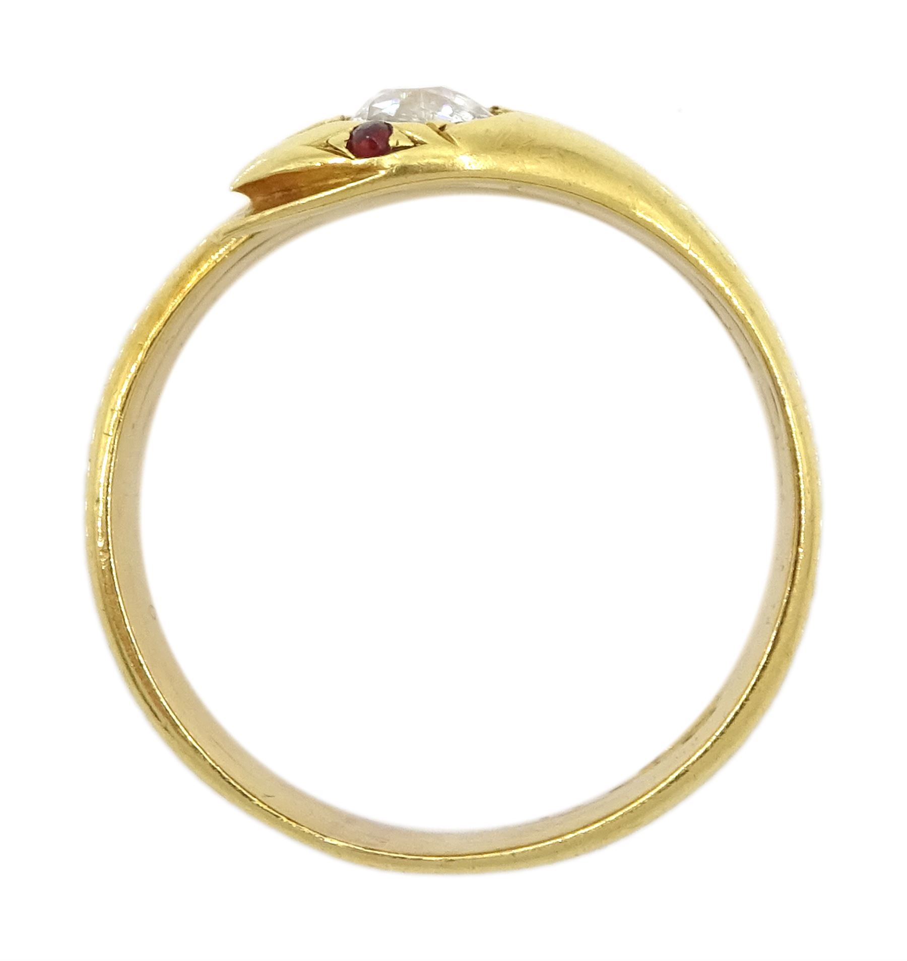 Victorian 18ct gold coiled snake ring - Image 5 of 7