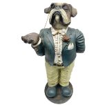 Bull Dog butler dumb waiter statue