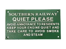 Southern Railway Quiet Please type sign