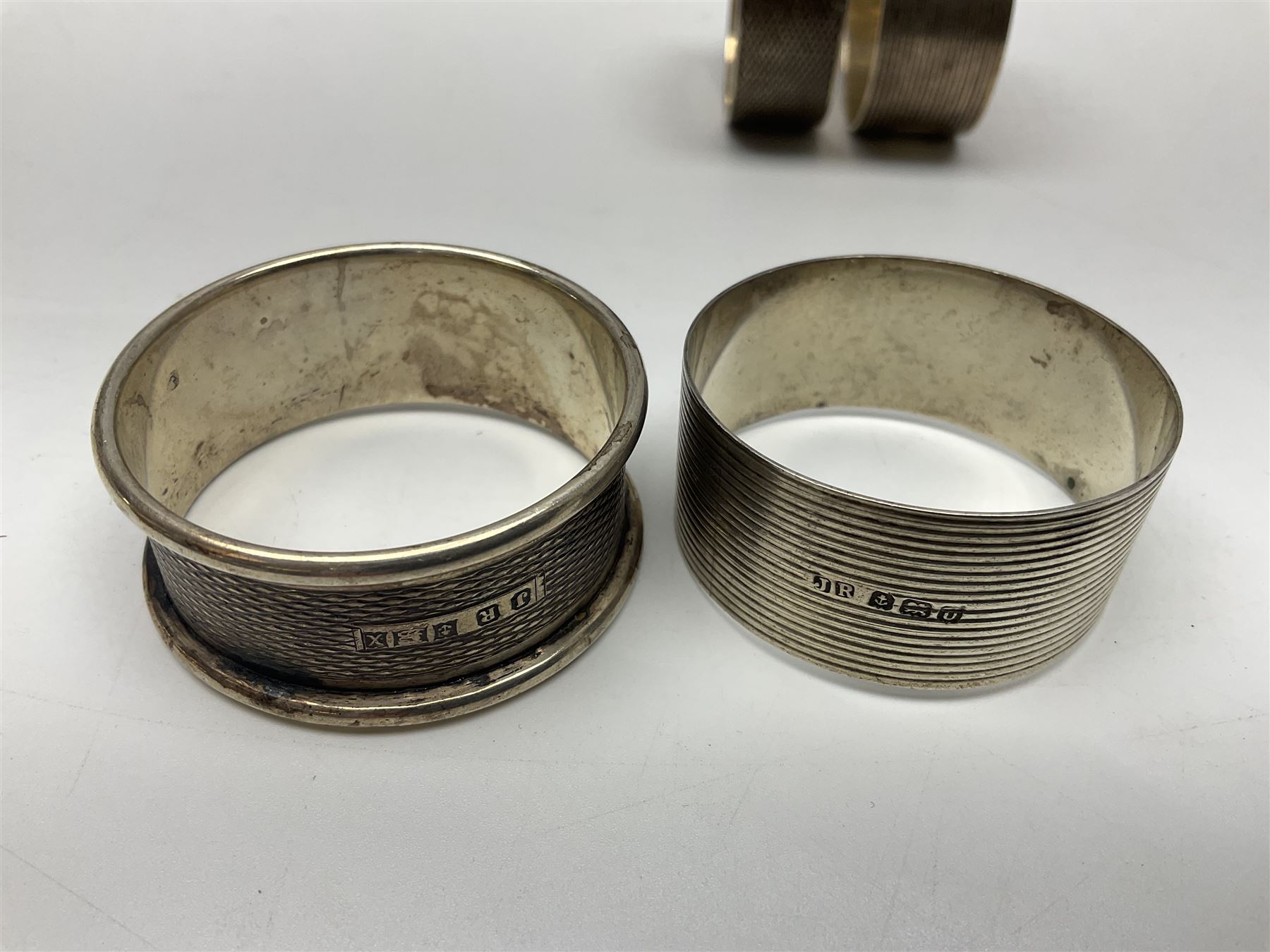 Four silver napkin rings - Image 2 of 5