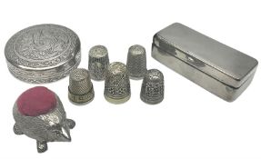Egyptian silver lidded box
