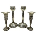 Pair of silver candlesticks