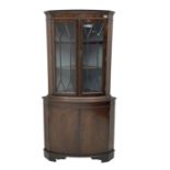 Regency design mahogany standing corner cabinet