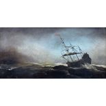 Style of Willem van de Velde the Younger (Dutch 1633-1707): Ship in Storm Conditions