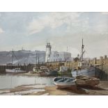 Don Micklethwaite (British 1936-): Scarborough Harbour