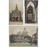 Edward Sharland (British 1884-1967): 'Chichester Clock' and 'Five Sisters Window York'