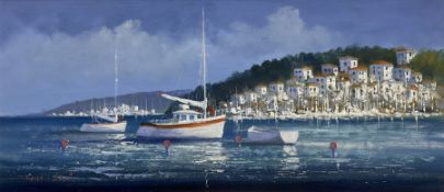 David Short (Nottingham 1940-): Yachts on the Riviera