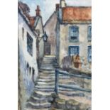 James Ulric Walmsley (British 1860-1954): Street in Robin Hood's Bay