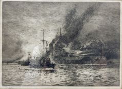William Lionel Wyllie (British 1851-1931): HMS Queen Elizabeth at the Dardanelles