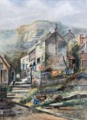 English School (Late 19th century): Cottages at Runswick Bay