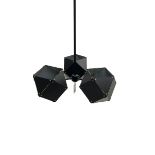 Black finish three branch light fitting