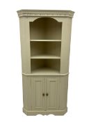 Painted pine corner cupboard