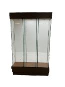 Light oak and glass triple display cabinet