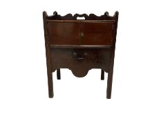 George III mahogany tray top night-cabinet commode