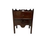 George III mahogany tray top night-cabinet commode