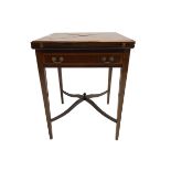 Edwardian mahogany envelope card table