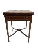 Edwardian mahogany envelope card table