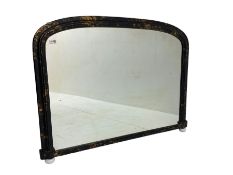 Arched overmantle mirror