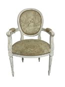 Louis XVI design painted drawing room chair