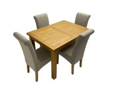 Light oak extending dining table