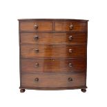 19th century mahogany bow-front chest