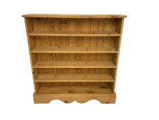 Traditional pine low open bookcase