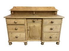 Victorian pine breakfront sideboard or dresser